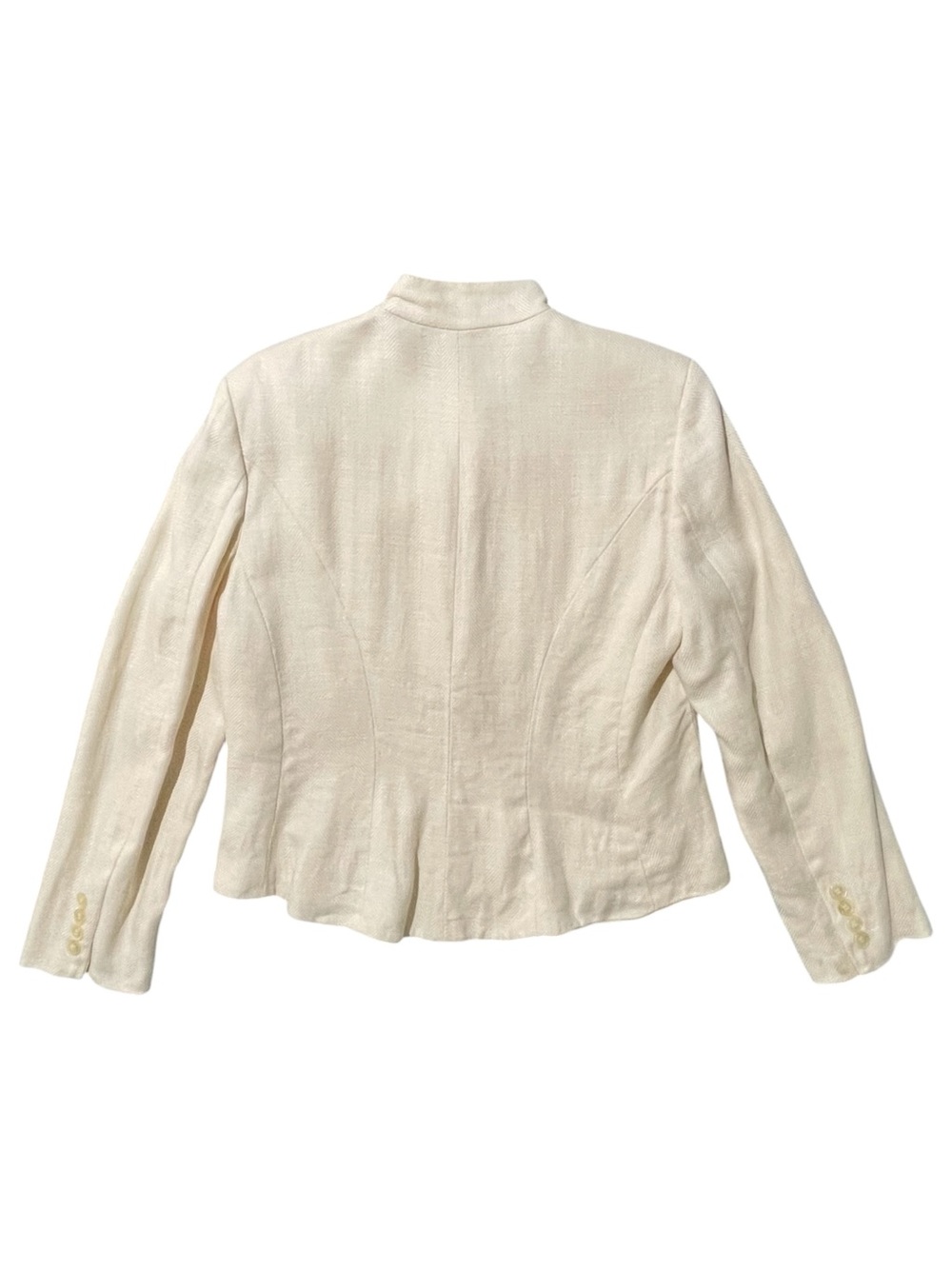 RALPH LAUREN Cream Linen Shoulder Pad Jacket US 10 - Picture 7 of 12